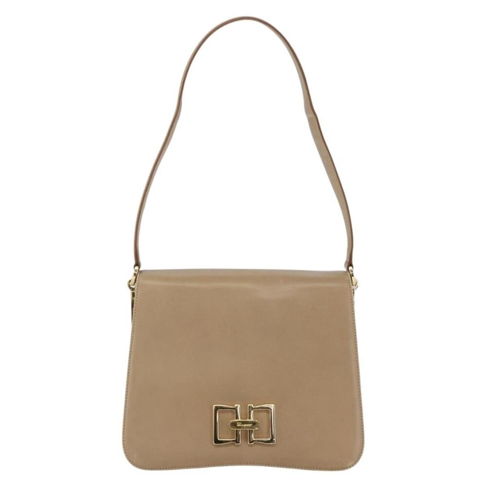 Salvatore Ferragamo Leather Shoulder Bag Beige